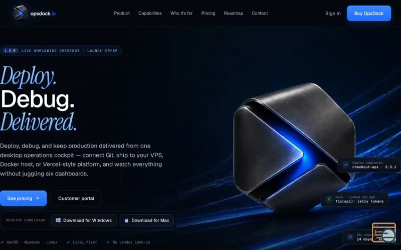 Screenshot of OpsDock