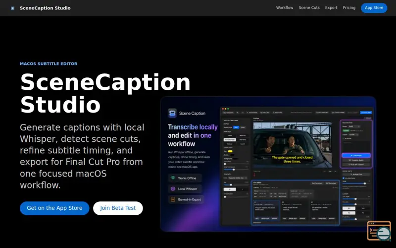 Screenshot of SceneCaption Studio