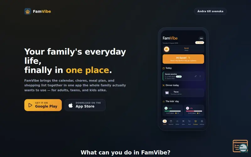 Screenshot of FamVibe