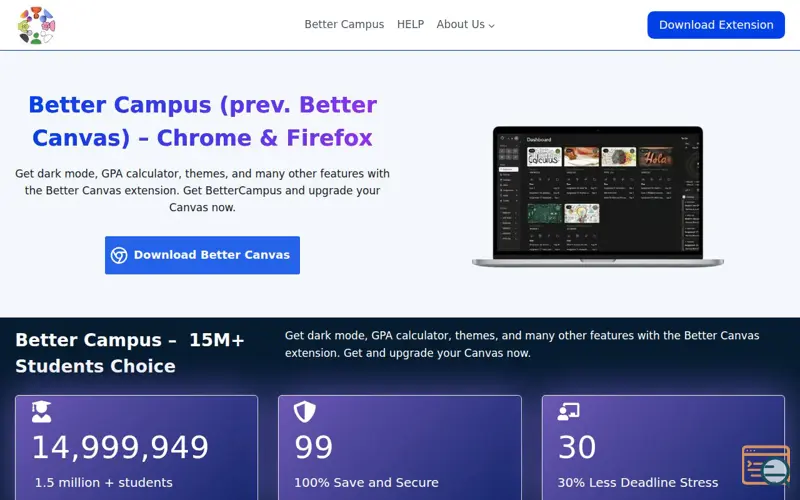 Screenshot of better canvas extension