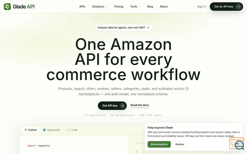 Screenshot of Glade API