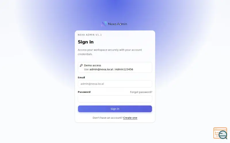 Screenshot of Nexa Admin V1.1