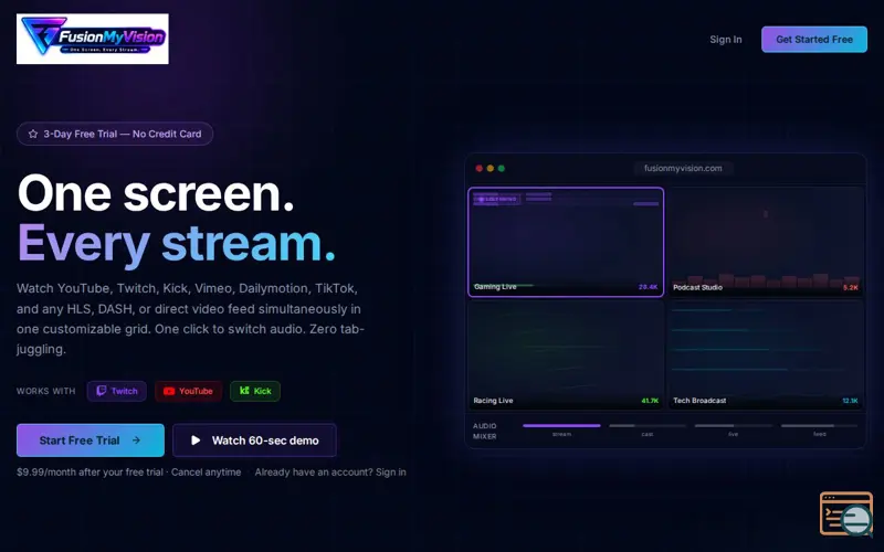 Screenshot of FusionMyVision