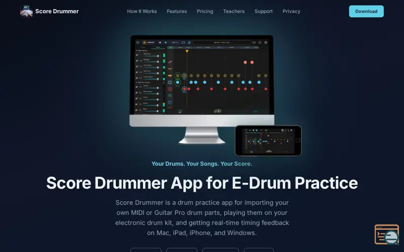 Screenshot of Score Drummer
