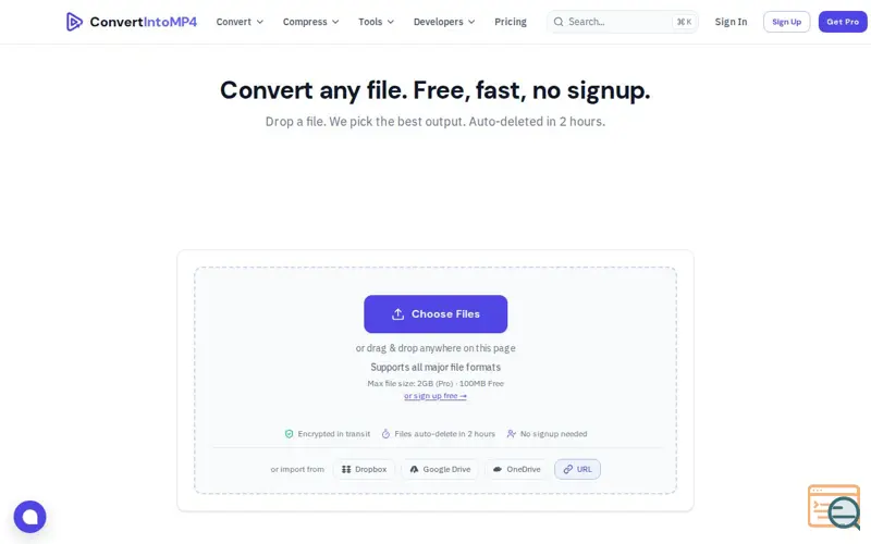 Screenshot of ConvertIntoMP4