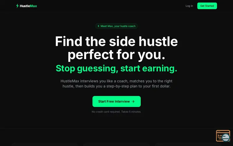Screenshot of HustleMax — Your Personal Hustle Coach