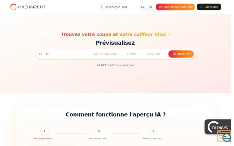 Screenshot of OneHaircut
