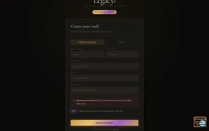 Screenshot of Legacyl Ultra Pro feedback