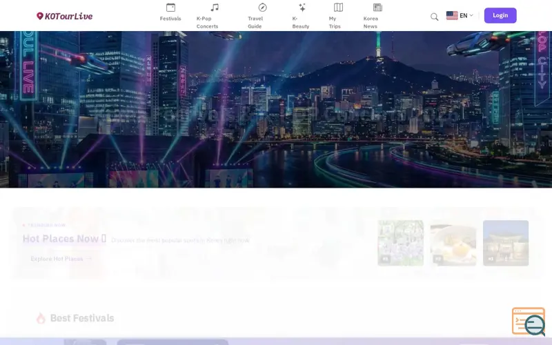 Screenshot of KOTourLive
