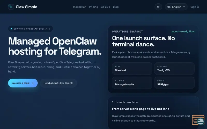 Screenshot of Claw Simple