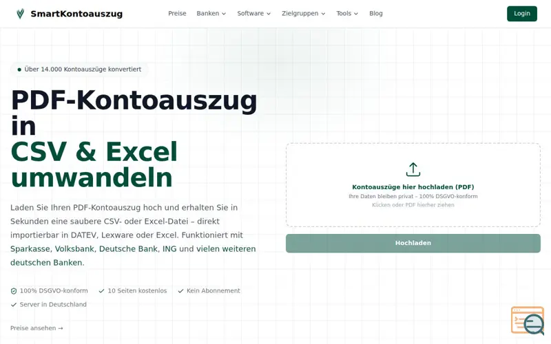 Screenshot of SmartKontoauszug