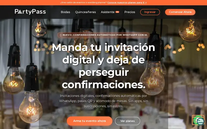 Screenshot of PartyPass