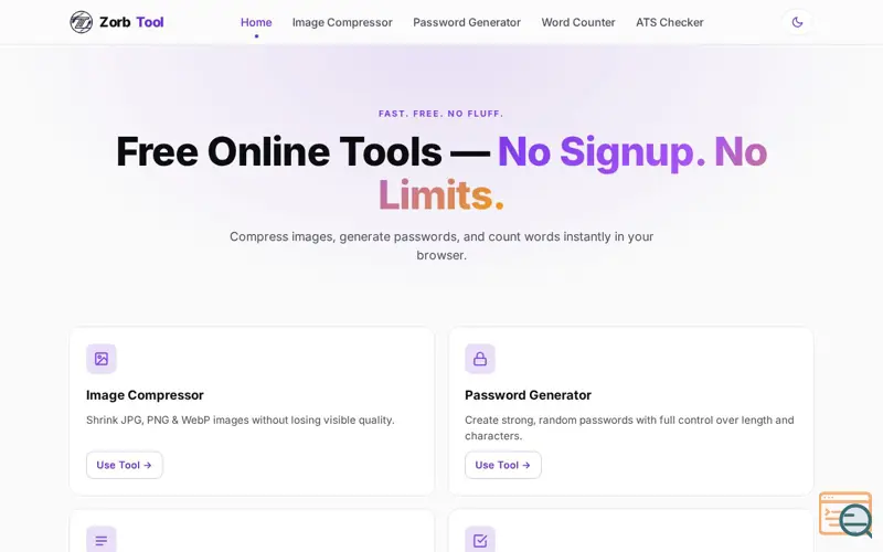 Screenshot of ZorbTool