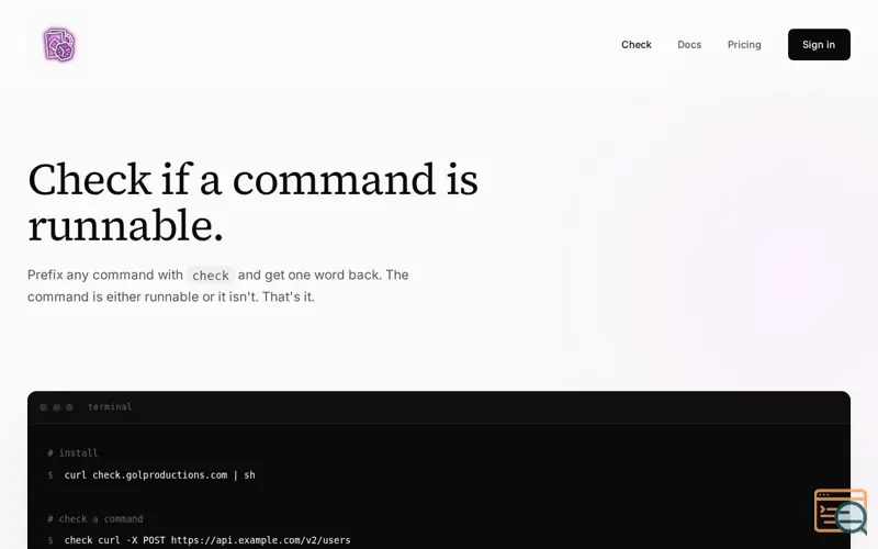 Screenshot of Check