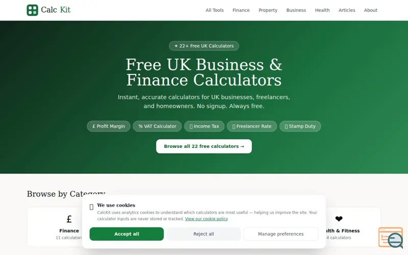 Screenshot of CalcKit