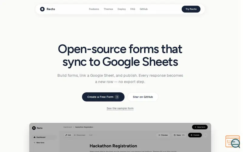 Screenshot of Recto