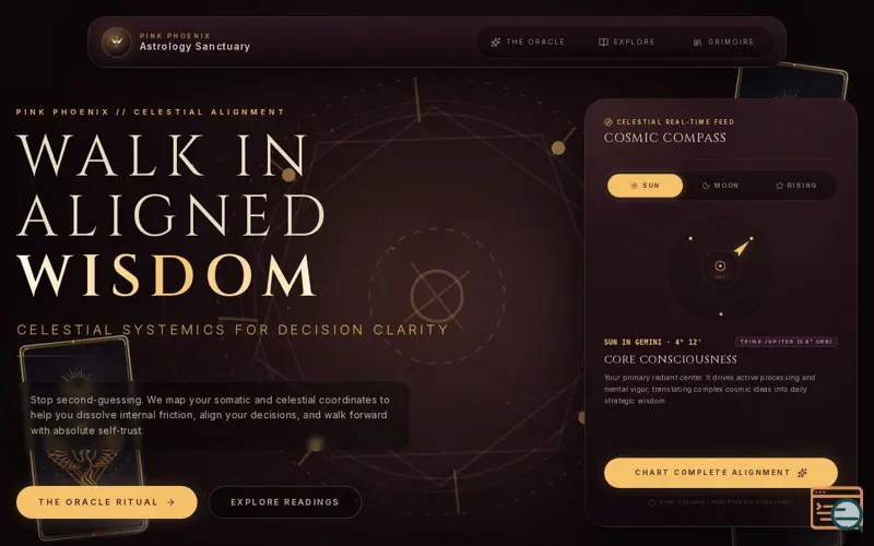 Screenshot of Pink Phoenix Oracle, a launch using Replicate