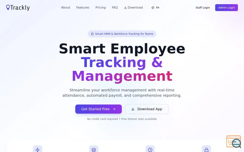 Screenshot of Trackly