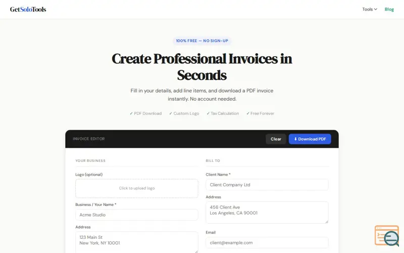 Screenshot of GetSoloTools