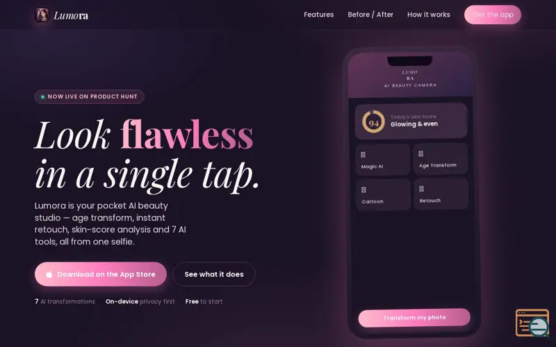 Screenshot of Lumora - AI Beauty Camera