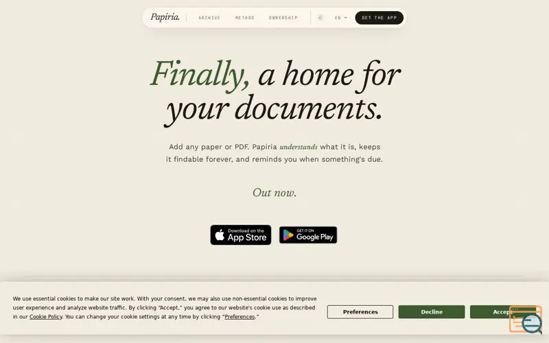 Screenshot of Papiria