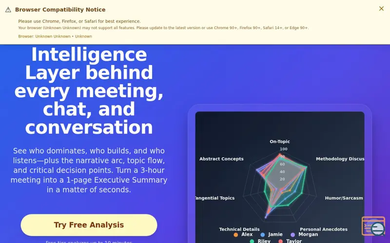 Screenshot of Prism Page