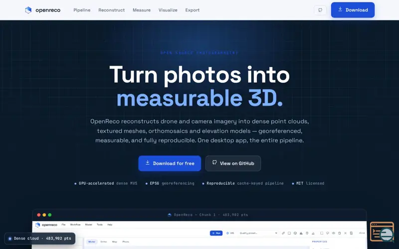 Screenshot of OpenReco — Open