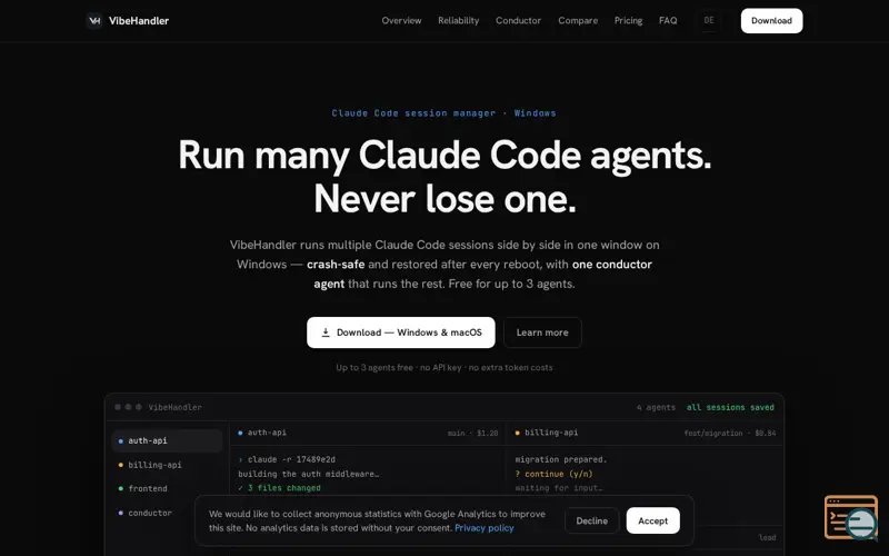 Screenshot of VibeHandler