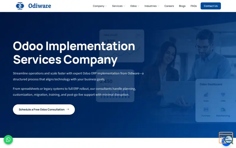 Screenshot of Odoo Implementation Services Company