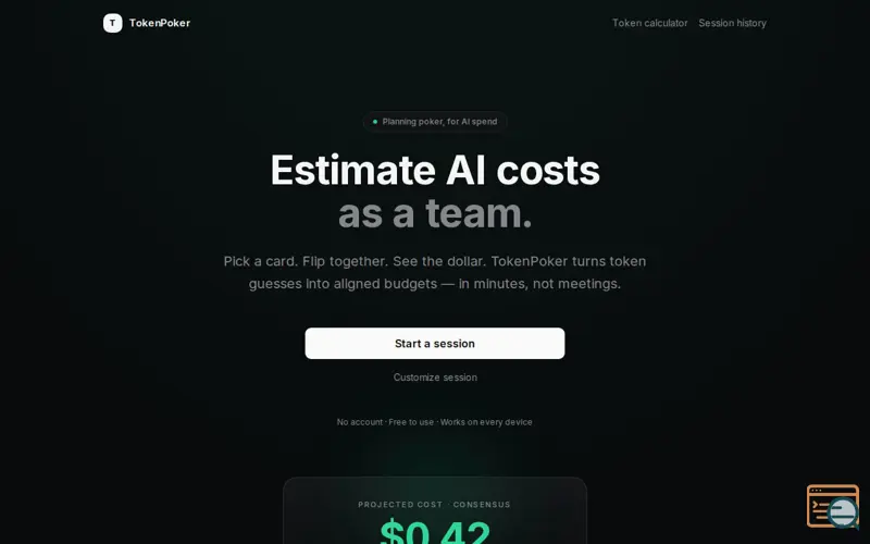 Screenshot of TokenPoker