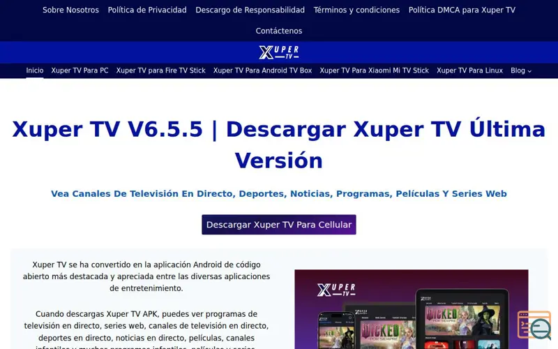 Screenshot of Xuper TV