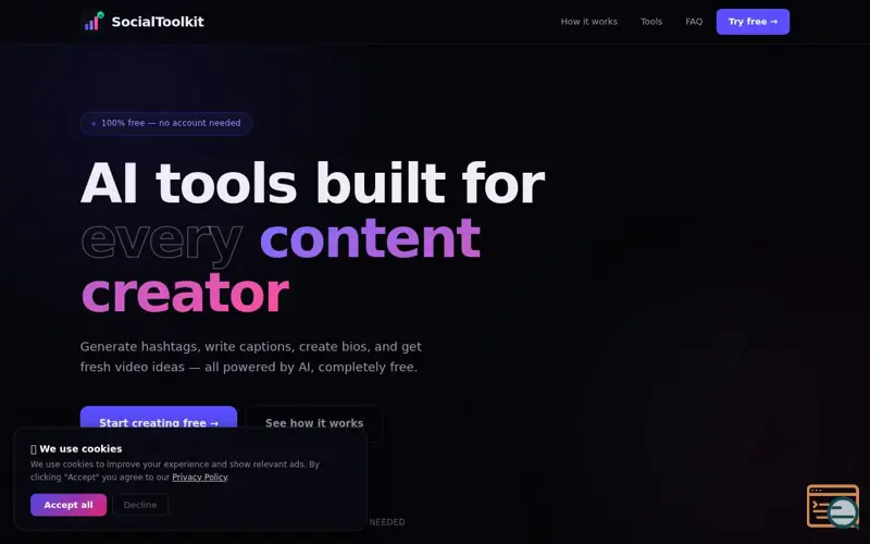 Screenshot of SocialToolkit