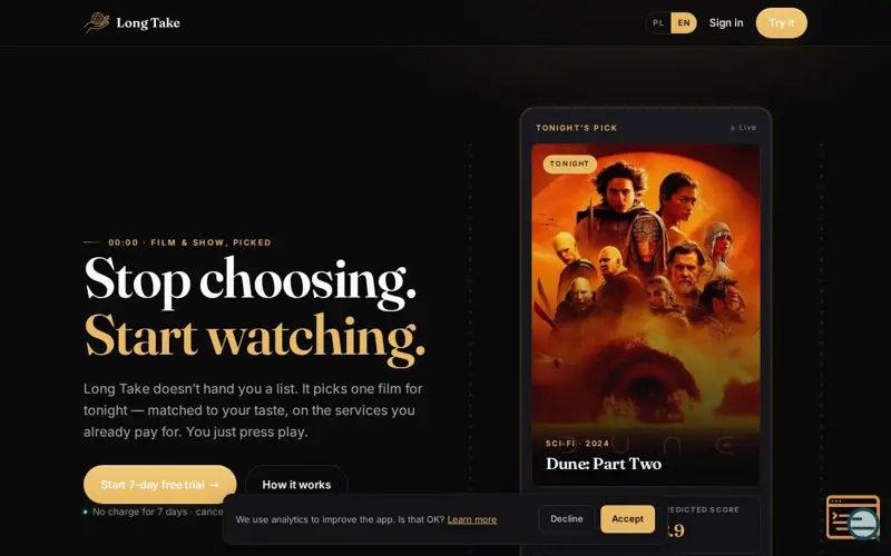 Screenshot of Long Take