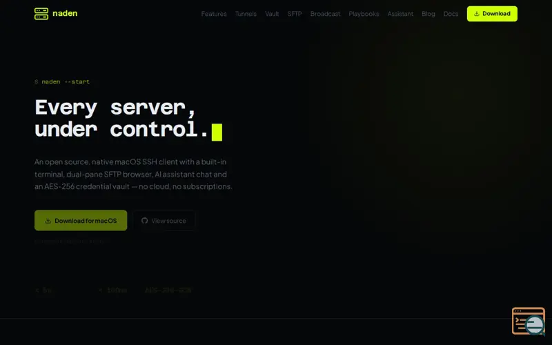 Screenshot of naden
