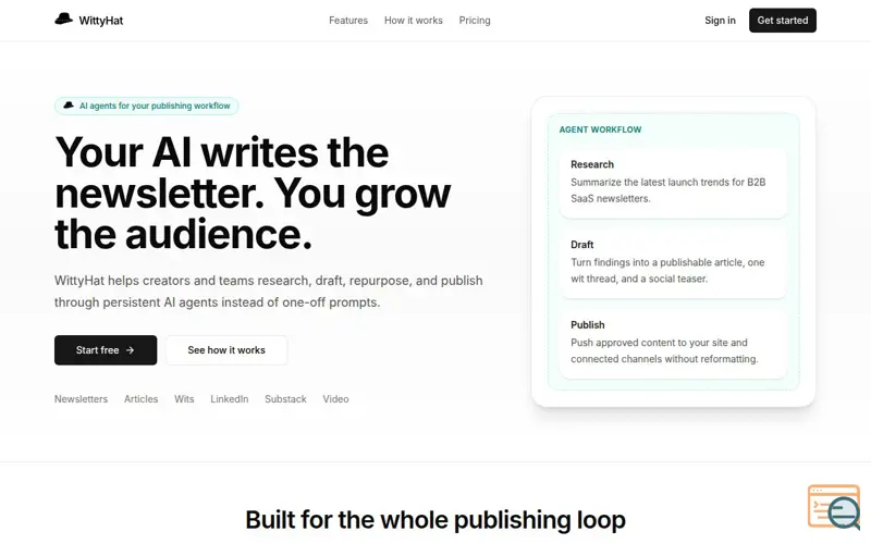 Screenshot of WittyHat