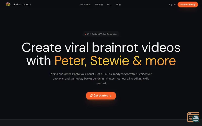 Screenshot of AI Brainrot Video Generator