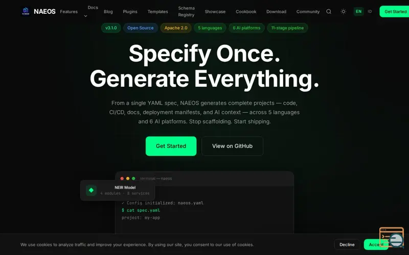 Screenshot of NAEOS — Declarative Platform Engineering System