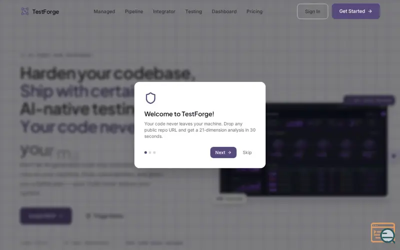 Screenshot of TestForge 