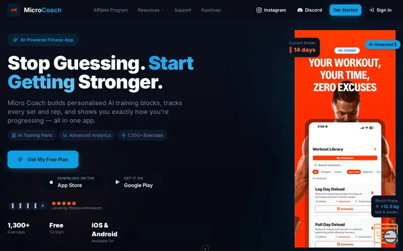 Screenshot of Micro Coach