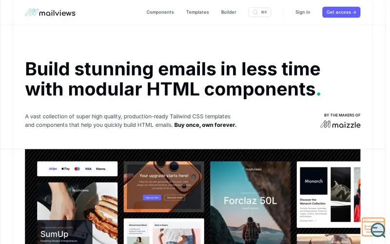 Screenshot of Mailviews, a launch using Cabin