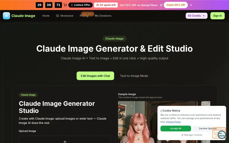 Screenshot of Claude Image
