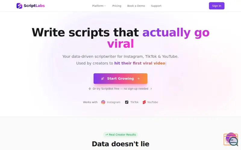 Screenshot of ScriptLabs