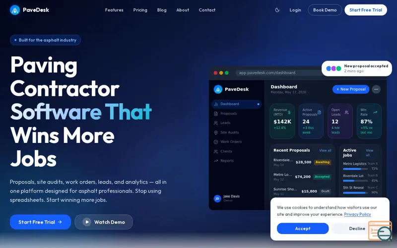 Screenshot of PaveDesk