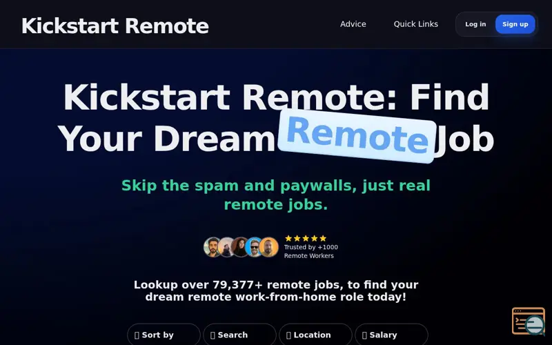 Screenshot of Kickstart Remote