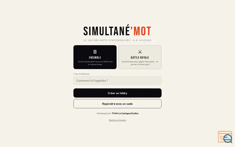 Screenshot of Simultané'Mot