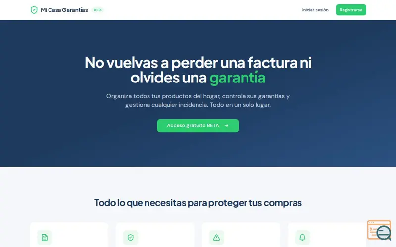 Screenshot of Mi Casa Garantías