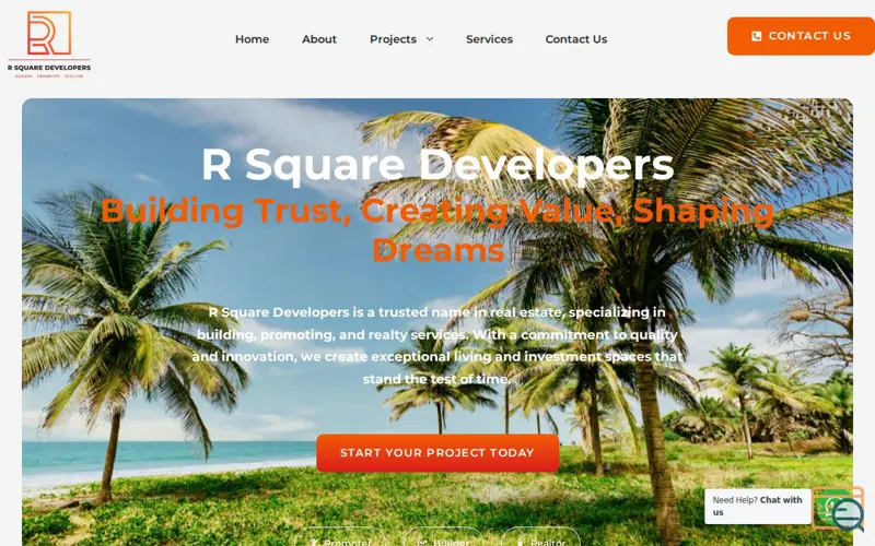 Screenshot of R Square Developers