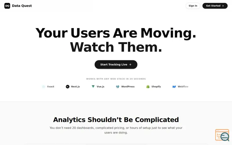 Screenshot of DataQuest 