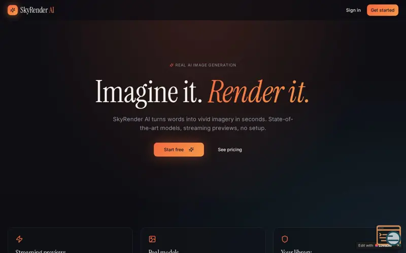 Screenshot of skerender ai
