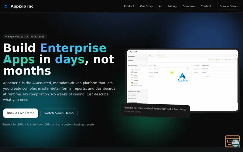 Screenshot of AppeneriX Design Hub